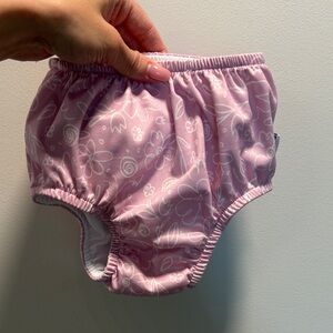 Pink Floral Baby Diaper Cover - Lightweight Swim & Play Short